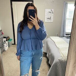 Altar'd State Blue Knit Top